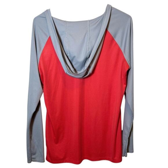 Columbia Pink & Gray Long Sleeve Hooded Shirt, Large - Picture 3 of 8